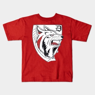 White Wolf, Shield design. Kids T-Shirt